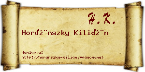 Horánszky Kilián névjegykártya